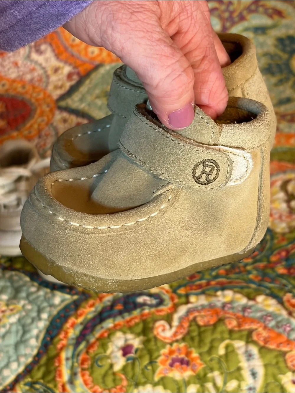 Champion Kids White Sneakers & Tan Suede Roper boots